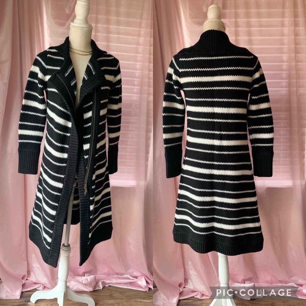 Long Striped duster Cardigan size M